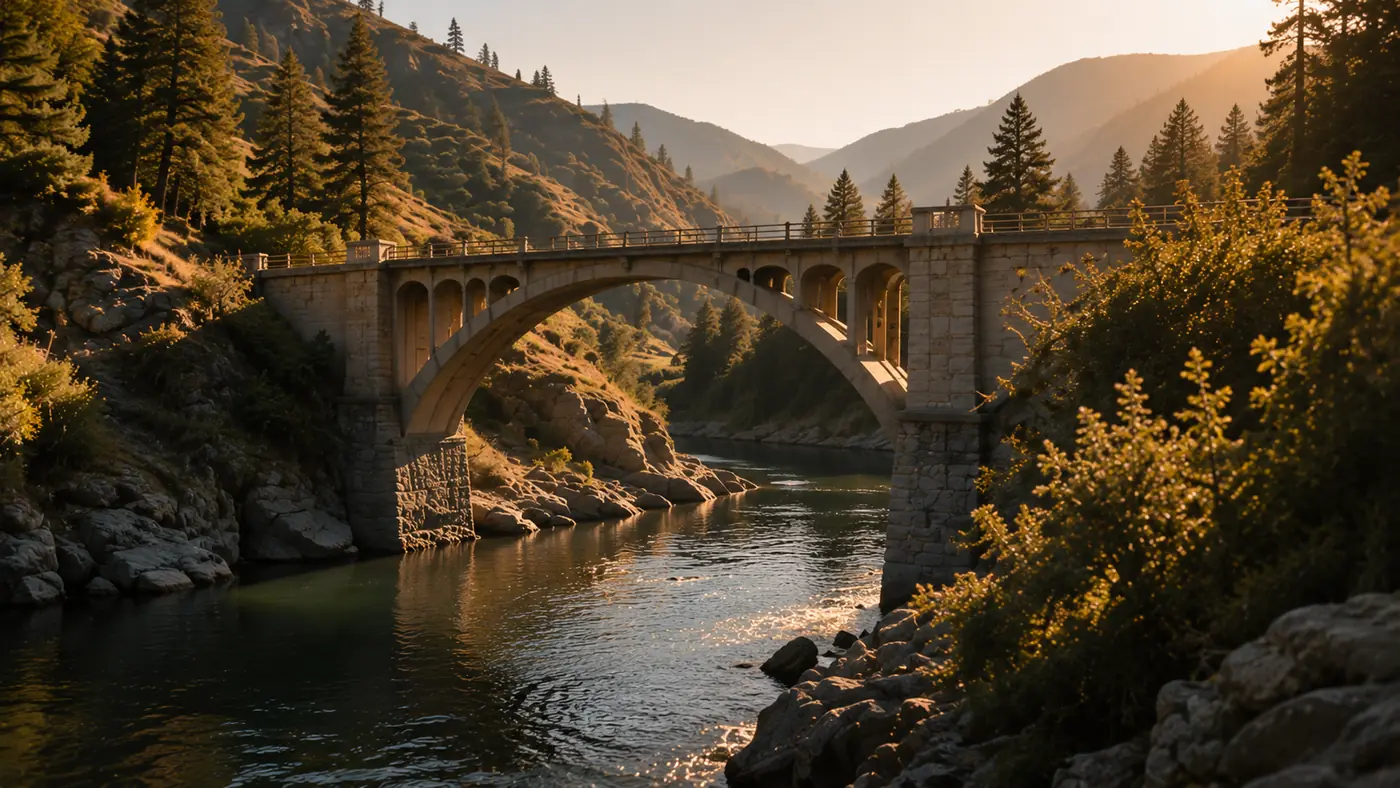 A strong stone bridge spans a river, a dependable foundation carrying the path safely across